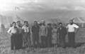 8.1961.jpg: Группа первопроходцев.Слева направо: Миннихазиев М.М.(3-й), Мазитова Язиля(7-я),Губачев Ф.В.(8-й)